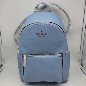 Kate Spade Leila Pebbled Leather Medium Dome Backpack K8155 Dusty Blue